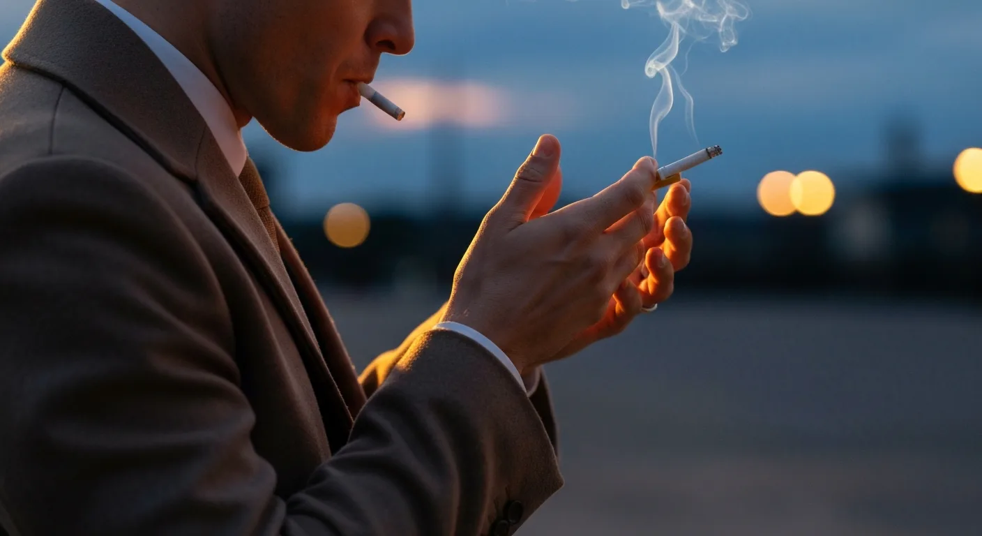 Personne brisant une cigarette, symbolisant l'arrêt du tabac définitif
