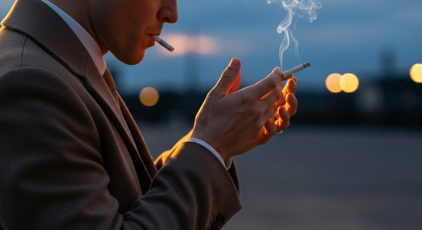 Personne brisant une cigarette, symbolisant l'arrêt du tabac définitif